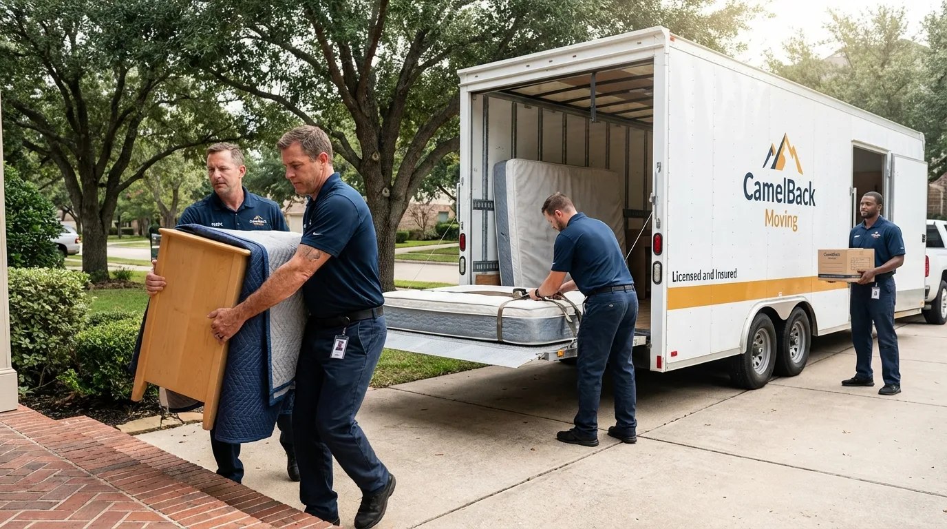 Crew loading residential truck for cross-state move from Germantown, OH