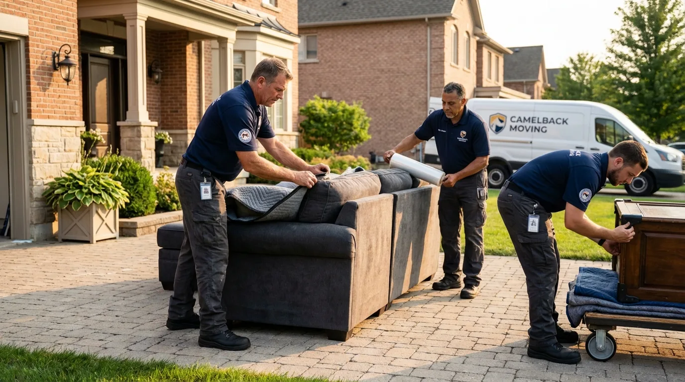 Large estate moving crew wrapping furniture in Germantown, OH